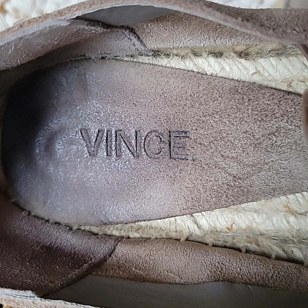 Vince Robin Espadrille Taupe Suede Flat Loafers, size 5M